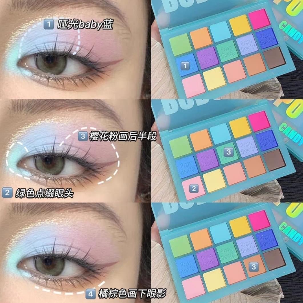 پالت سایه پوپو کندی ۱۵ رنگ | Popo Candy Eye Shadow Palette