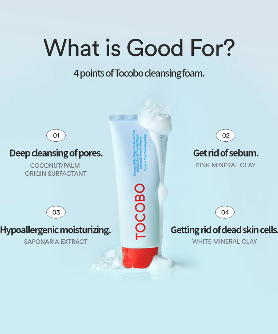 فوم شوینده توکوبو خاک رس و نارگیل | Tocobo Coconut Clay Cleansing Foam