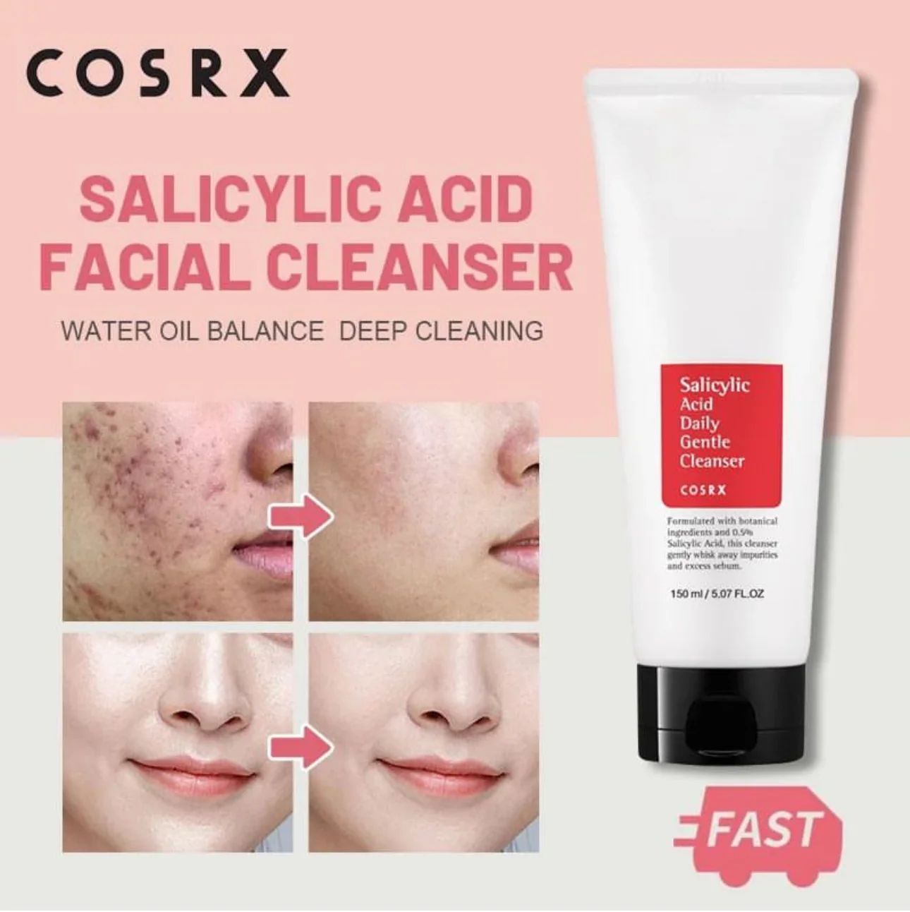 فوم پاک کننده سالیسیلیک اسید کوزارکس | Cosrx Salicylic Acid Daily Gentle Cleanser