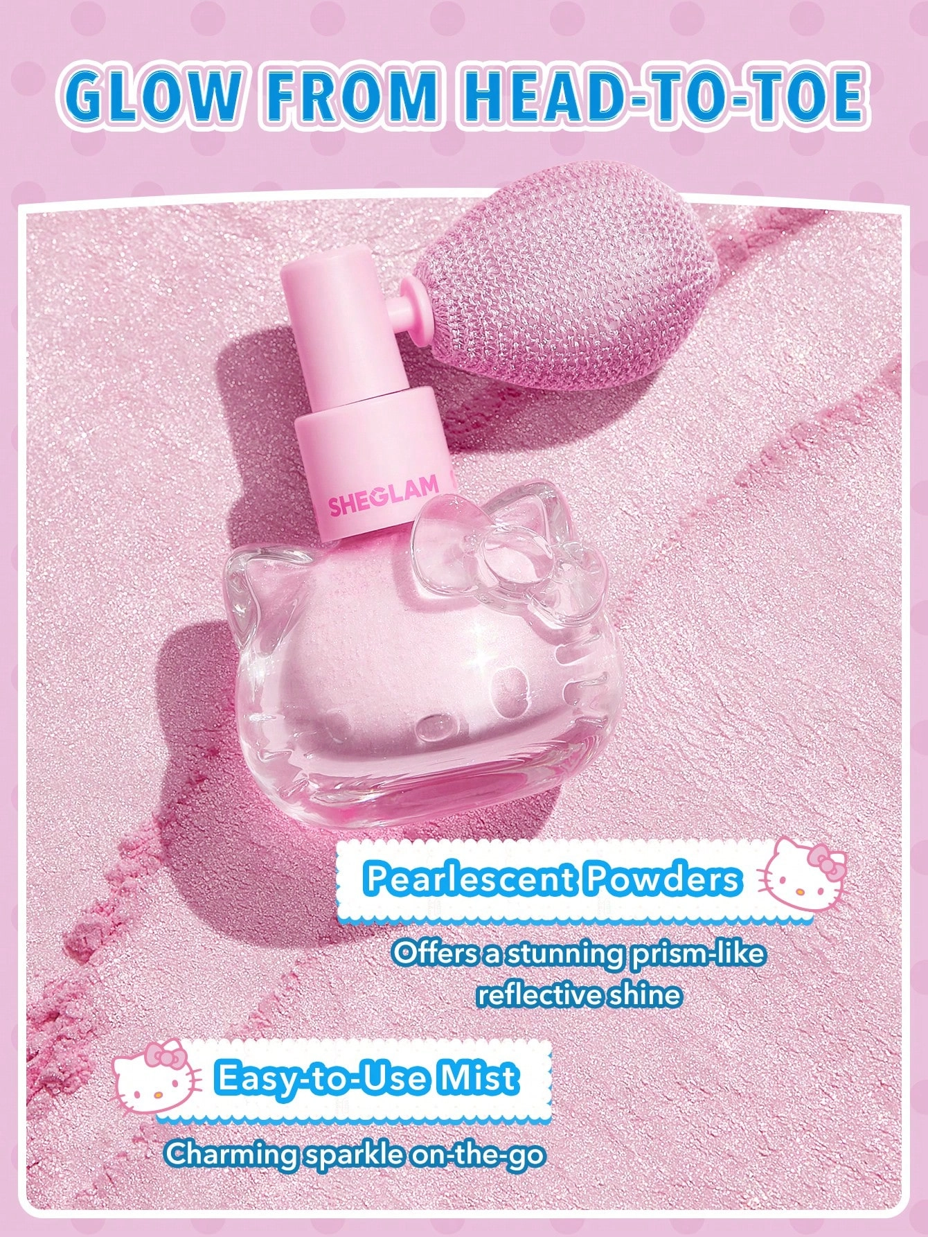 بادی میست هایلایتر هلو کیتی شیگلم | Sheglam Hello Kitty｜SHEGLAM Bow-Utiful Highlighting Body Mist-Kitty Glow اورجینال را میتوانید از بهارشاپ بیوتی (BaharShopBeauty.ir) تهیه کنید.