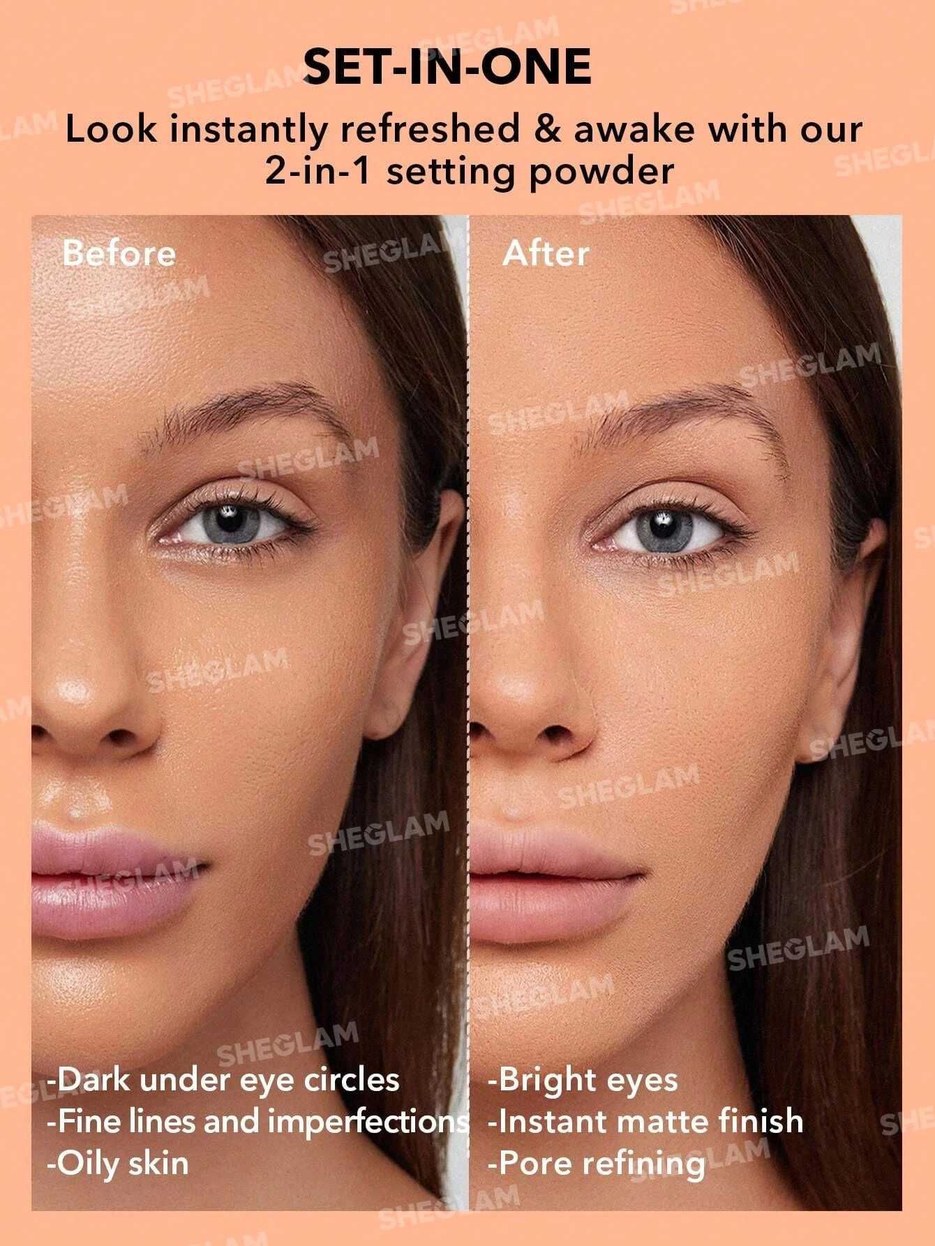 پودر فیکس دو منظوره شیگلم | Sheglam Insta-Ready Face & Under Eye Setting Powder Duo  اورجینال را میتوانید از بهارشاپ بیوتی (BaharShopBeauty.ir) تهیه کنید.