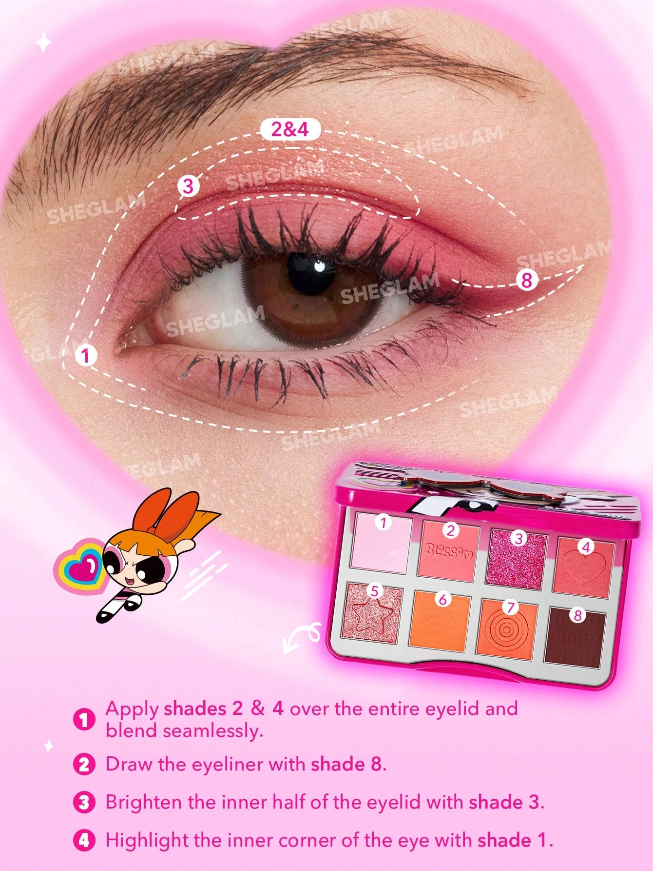 پالت سایه پاور پاف گرل شیگلم | The Powerpuff Girls X SHEGLAM The Professor'S Girls Palette-The Leader اورجینال را میتوانید از بهارشاپ بیوتی (BaharShopBeauty.ir) تهیه کنید.