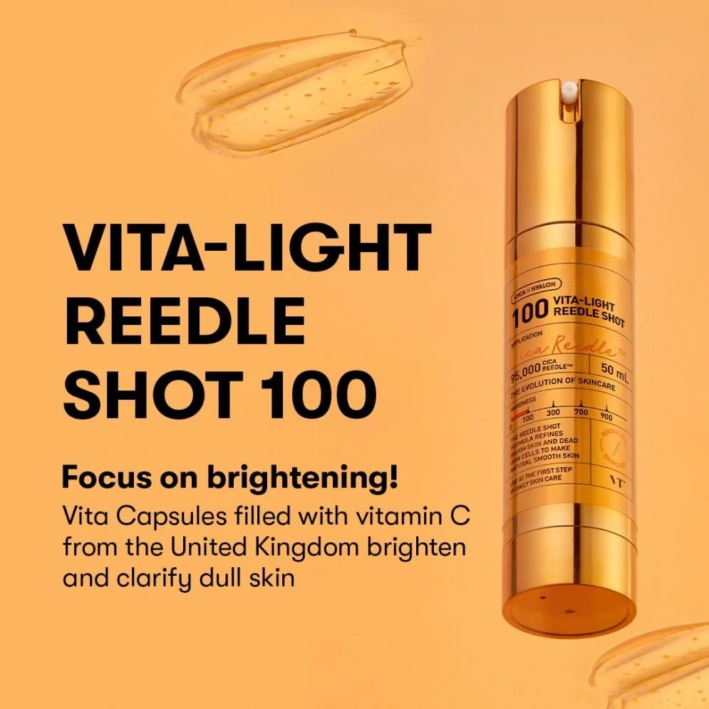 سرم روشن کننده ویتامین سی ریدل شات وی تی | VT Vita Light Reedle Shot 100 اورجینال را میتوانید از بهارشاپ بیوتی (BaharShopBeauty.ir) تهیه کنید.