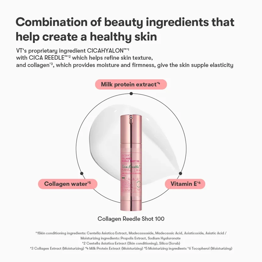 سرم کلاژن ریدل شات ۱۰۰ وی تی | VT Collagen Reedle Shot 100 اورجینال را میتوانید از بهارشاپ بیوتی (BaharShopBeauty.ir) تهیه کنید.